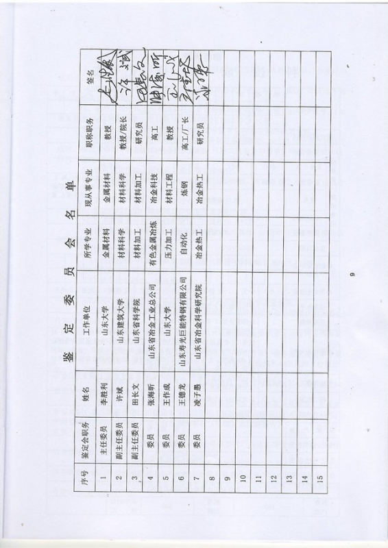 冷卻壁鑒定證書